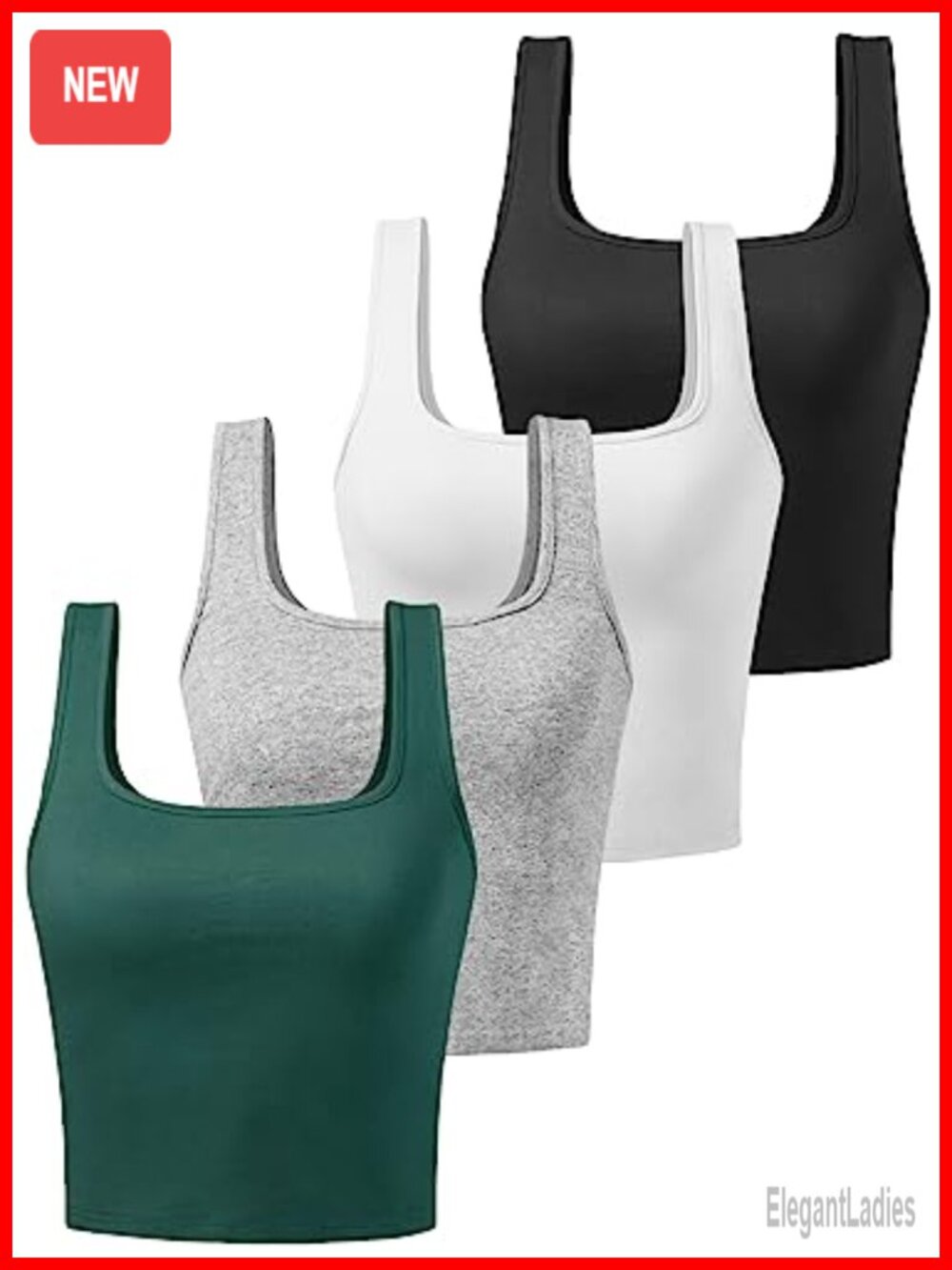 Cotton Spandex Crop Tank Top Sleeveless Athletic Workout Shirt